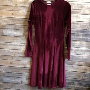 Wine Colored Velvet Dress